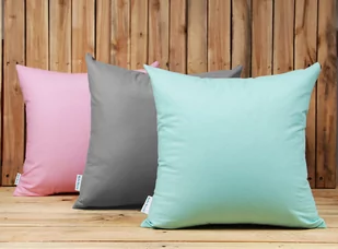 Zestaw 3 poszewek 40x40 dekoracyjnych jednobarwnych Trio Semplice róż + mięta + szary - Poduszki dekoracyjne Zestaw 3 poszewek 40x40 dekoracyjnych jednobarwnych Trio Semplice róż + mięta + szary - Poduszki dekoracyjne - miniaturka - grafika 1