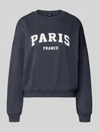 Bluzy damskie - Bluza o kroju oversized z mieszanki bawełny model ‘SWEAT LIFE’ - miniaturka - grafika 1