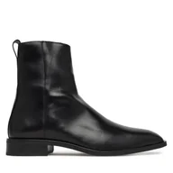 Botki męskie - Kozaki Calvin Klein Slim Clean Zip Boot Lth HM0HM02007 Czarny - miniaturka - grafika 1