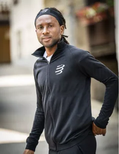 COMPRESSPORT Bluza biegowa męska SEAMLESS ZIP SWEATSHIRT black melange - Bluzy sportowe męskie - miniaturka - grafika 5