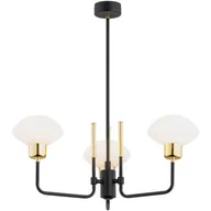 Lampy sufitowe - Argon Ravello lampa wisząca 3x15W opal mat//czarna struktura/mosiądz 6166 - miniaturka - grafika 1