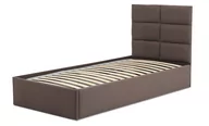 Łóżka - Łóżko tapicerowane, 6 paneli, 90x200 cm, Tores, brązowy - miniaturka - grafika 1