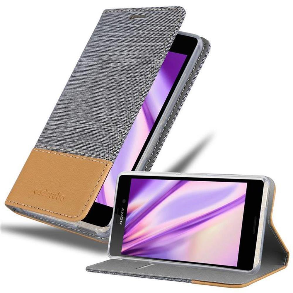 Etui ochronne Cadorabo do Sony Xperia M4 AQUA w kolorze szarym etui na telefon komórkowy pokrowiec na książkę