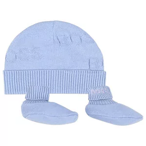 Zestaw Czapka i Skarpety Boss J98421 Pale Blue 771 - Czapki dla dzieci - miniaturka - grafika 1
