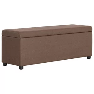 vidaXL Ławka ze schowkiem, 116 cm, brązowa, poliester vidaXL - Ławki do przedpokoju - miniaturka - grafika 9