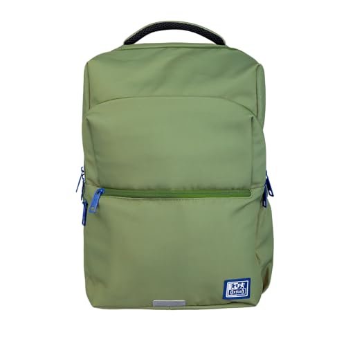 Oxford B-Ready, Plecak szkolny Unisex, 18l, 42 m, wyściełana kieszeń na laptopa, poliester z recyklingu RPET, kolor zielony Safari, Zielona, 42x30x15cm, Casual