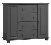 Komody - Komoda drewniana sosnowa nr40 g47 szara - miniaturka - grafika 1