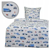 Pościel dla dzieci - Pościel Dziecięca 160x200 1 x 50x60 Policja Na Szarym Produkt Polski - miniaturka - grafika 1
