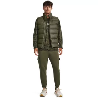 Spodnie sportowe męskie - Męskie spodnie dresowe Under Armour UA Rival Fleece Cargo Jogger - zielone - UNDER ARMOUR - grafika 1