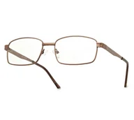 Okulary korekcyjne, oprawki, szkła - Męskie Oprawki korekcyjne zerówki okulary metalowe 639C brązowe - miniaturka - grafika 1