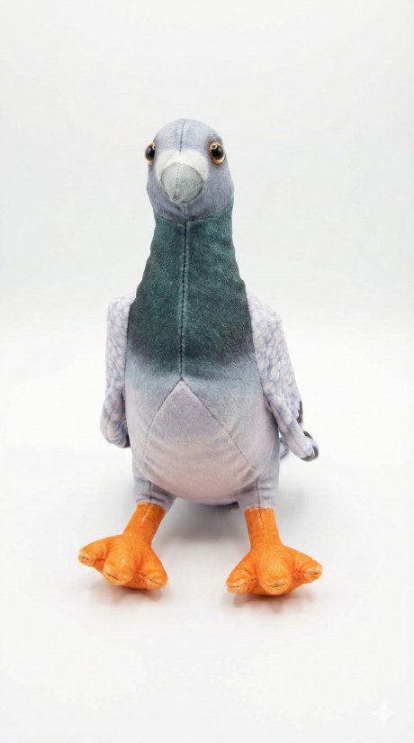 GOŁĄB MIEJSKI Maskotka Pluszak Realistyczny Ptak Przytulanka 20cm