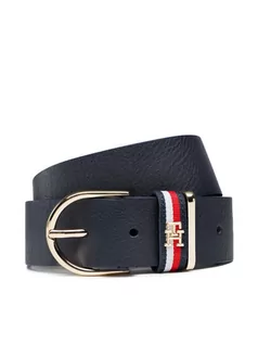 Paski - Tommy Hilfiger Pasek Damski Th Timeless 3.5 Corp AW0AW14248 Granatowy - grafika 1