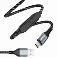 Kable USB - Dudao kabel USB - micro USB 5 A 1 m timer wyłącznik czasowy 1 - 5 godzin czarny (L7xsM) - miniaturka - grafika 1
