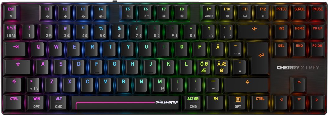 Cherry MX 8.2 Pro TMR Wireless klawiatura Gaming USB + RF Wireless + Bluetooth QWERTY Skandynawia Czarny G8E-3885HACAPN-2