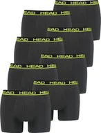 Majtki męskie - Bokserki męskie HEAD, 2-pak - Basic, bawełna stretch, jednokolorowe antracyt/żółty L - miniaturka - grafika 1