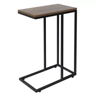 Stolik Boczny W Kształcie Litery C 45X25X64 Cm Czarno-Brązowy Wykonany Z Drewna Z Metalową Ramą Ml-Design - Ławy i stoliki kawowe - miniaturka - grafika 1