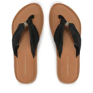 Japonki Tommy Hilfiger Th Elevated Beach Sandal FW0FW06985 Czarny - Klapki i japonki damskie - miniaturka - grafika 1
