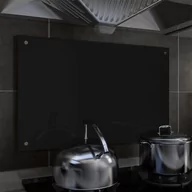 Akcesoria i części AGD - vidaXL Panel ochronny do kuchni, czarny, 80x50 cm, szkło hartowane - miniaturka - grafika 1