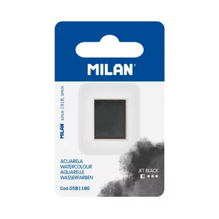 Farba akwarelowa MILAN na blistrze, kolor: czarny - Farby i media malarskie - miniaturka - grafika 1
