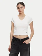 Koszulki i topy damskie - Calvin Klein Jeans T-Shirt LV047C910G Biały Regular Fit - miniaturka - grafika 1