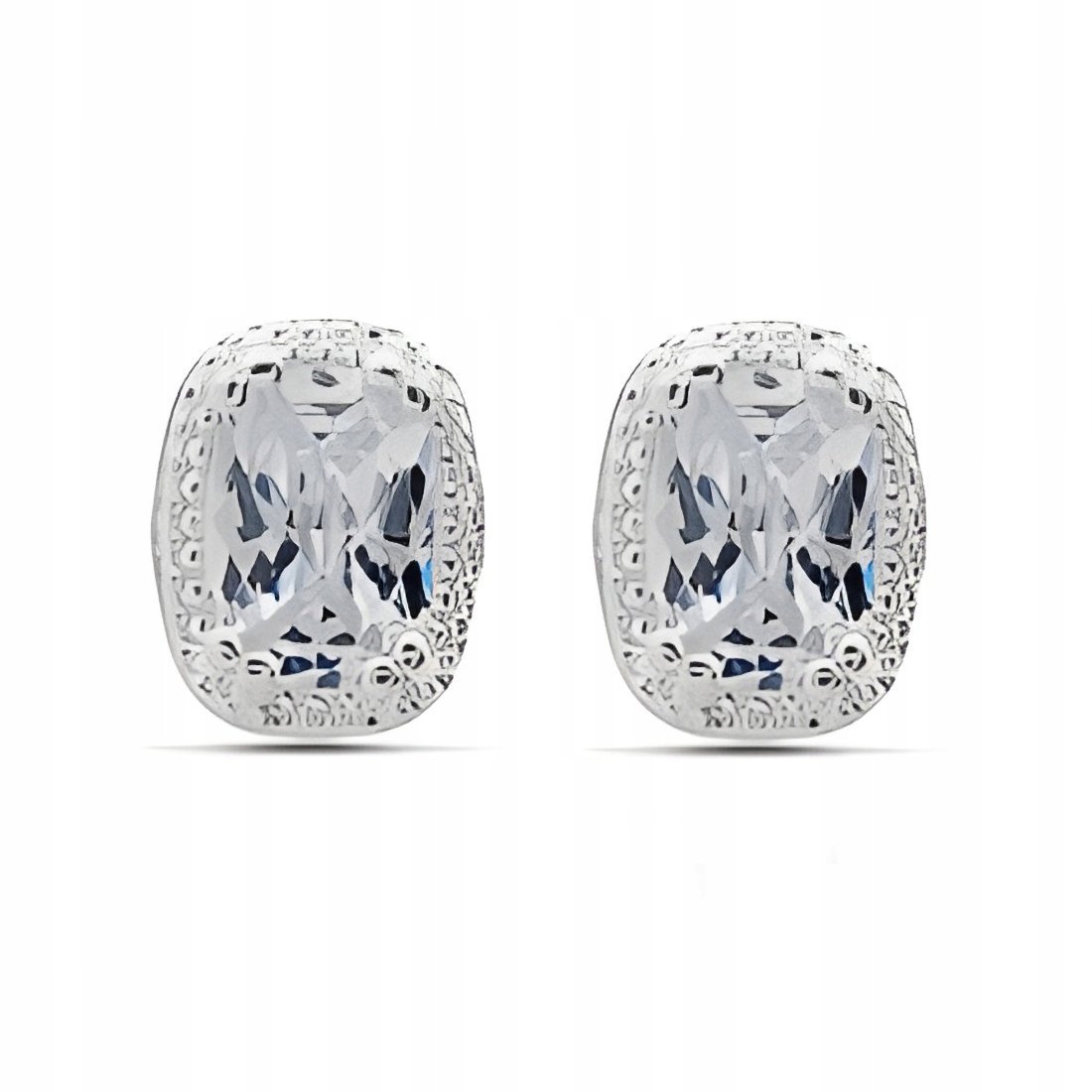 Kolczyki srebrne pr. 925 Eleganckie Kolczyki Sztyft z Cyrkonią dla Niej