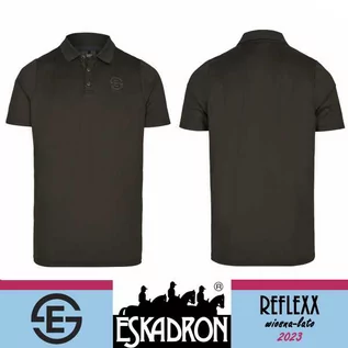 Koszulki jeździeckie - Eskadron Koszulka męska POLO SHIRT MALE REFLEXX SS 23 - deepgrey - grafika 1