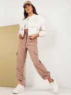 Spodnie damskie - Spodnie damskie spadochronowe MITON beżowe Dstreet UY1675-40 - miniaturka - grafika 1