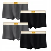 Majtki męskie - Majtki BOKSERKI Męskie 4PAK Bawełniane WYGODNE PREMIUM 4pary CZARNE SZARE S - miniaturka - grafika 1
