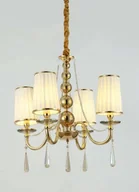 Lampy sufitowe - Lumina Deco Deco KLASYCZNY ŻYRANDOL KRYSZTAŁOWY ZŁOTY FABIONE W4 - miniaturka - grafika 1