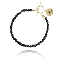 Bransoletki - Bransoletka na rękę stal chirurgiczna pozłacana 14k złotem BST1456 - miniaturka - grafika 1