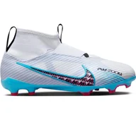 Buty dla chłopców - Nike Jr Zoom Superfly 9 Pro Fg sneakersy chłopięce, Biały, bałtycki błękit Roce Pink Blast Indigo Dunst, 32 EU - miniaturka - grafika 1