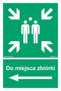 AC041 DO MIEJSCA ZBIÓRKI W LEWO, PS - PŁYTA PCV 1MM FOTOLUMINESCENCYJNA; (700X1050MM) - Systemy ekspozycyjne i znaki informacyjne - miniaturka - grafika 1