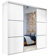 Inne meble do salonu - Biała przesuwna szafa z lustrem 275 cm K0-E49 - miniaturka - grafika 1