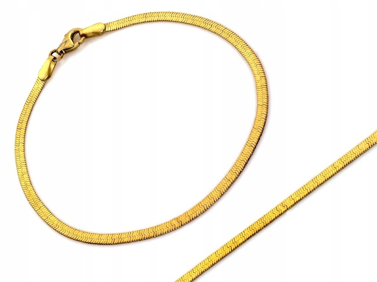 Bransoletka złota 585 14k szeroka splot taśma bez kamieni 19 cm elegancka