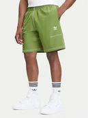 Spodenki męskie - adidas Szorty sportowe Trefoil Essentials KA8540 Zielony Loose Fit - miniaturka - grafika 1