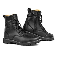Buty motocyklowe - SHIMA THOMSON damskie buty motocyklowe - skórzane, wzmocnione, przewiewne buty motocyklowe z ochraniaczami kostki, antypoślizgową podeszwą i nadkładką zmiany biegów (Czarne, 39) - miniaturka - grafika 1
