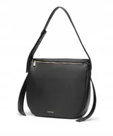 Torebki damskie - Torebka Damska Na Ramię PUCCINI Z Ozdobnymi Paskami Czarna BK1241206D-1 - miniaturka - grafika 1