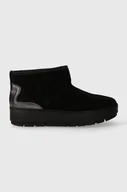 Śniegowce damskie - Tommy Hilfiger śniegowce skórzane METALLIC SUEDE SNOWBOOT kolor czarny FW0FW07850 - miniaturka - grafika 1