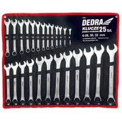 Klucze i nasadki - Dedra Zestaw kluczy płasko-oczkowych 14061 6 - 32 mm (25 elementów) - miniaturka - grafika 1