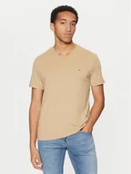 Koszulki męskie - Tommy Jeans T-Shirt Jaspe DM0DM20364 Beżowy Slim Fit - miniaturka - grafika 1