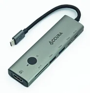 Adaptery i przejściówki - Accura USB-C 7w1 1x USB-C PD 100W 2x USB 3.0 1x HDMI 4K@30Hz 1x USB-C 2x SD/TF ACC4163 - miniaturka - grafika 1