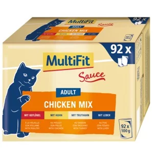MultiFit Adult Chicken Mix Zestaw mieszany XXL 92 x 100 g - Mokra karma dla kotów - miniaturka - grafika 1