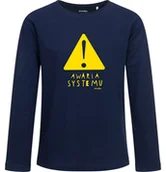 Bluzki dla dziewczynek - Bluzka z długim rękawem dla dziewczynki, z napisem awaria systemu, 9-13 lat, granatowa - miniaturka - grafika 1