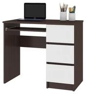 Biurka - Akord Fabryka mebli BIURKO KOMPUTEROWE A-6 WENGE / BIAŁE PRAWE - miniaturka - grafika 1