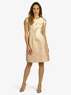 Sukienki - ApartFashion Damska sukienka żakardowa, pulower złoty, normalna - miniaturka - grafika 1