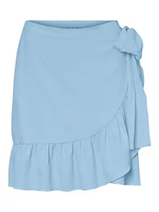 VERO MODA Damska spódnica VMCITA Bobble WRAP NOOS Minirock, niebieska oprawa, L - Spódnice - miniaturka - grafika 1