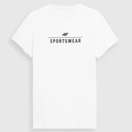 Koszulki męskie - Koszulka Męska 4F T-shirt Męski Biały Sportowy Regular Logo Bawełna XL - miniaturka - grafika 1