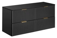 Szafki łazienkowe - Szafka pod umywalkę z blatem, Adel, 120x46x57 cm, czarny, mat - miniaturka - grafika 1