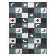 Dywany dla dzieci - Dywan dla dzieci STARS gwiazdy, gwiazdki, dziecięca, turkus / szary niebieski 100x150 cm - miniaturka - grafika 1