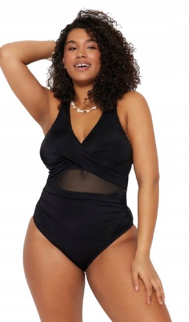 TRENDYOL CZARNY JEDNOCZĘŚCIOWY STRÓJ KĄPIELOWY Z SIATECZKĄ 44 5_A